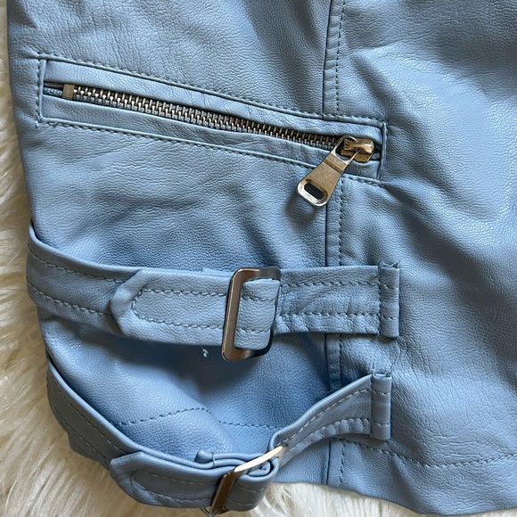 blue faux leather jacket - Picture 6 of 11